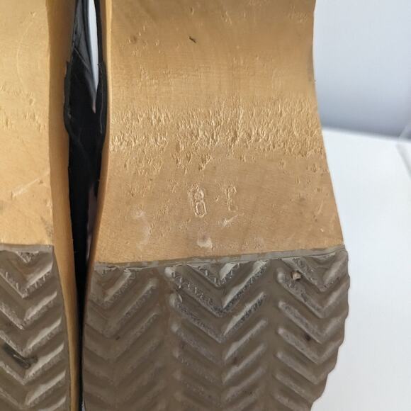 Women's Bjork 39 8 - 8.5 Open Back Wooden Clogs Crocodile Shoes Pair - Picture 4 of 7